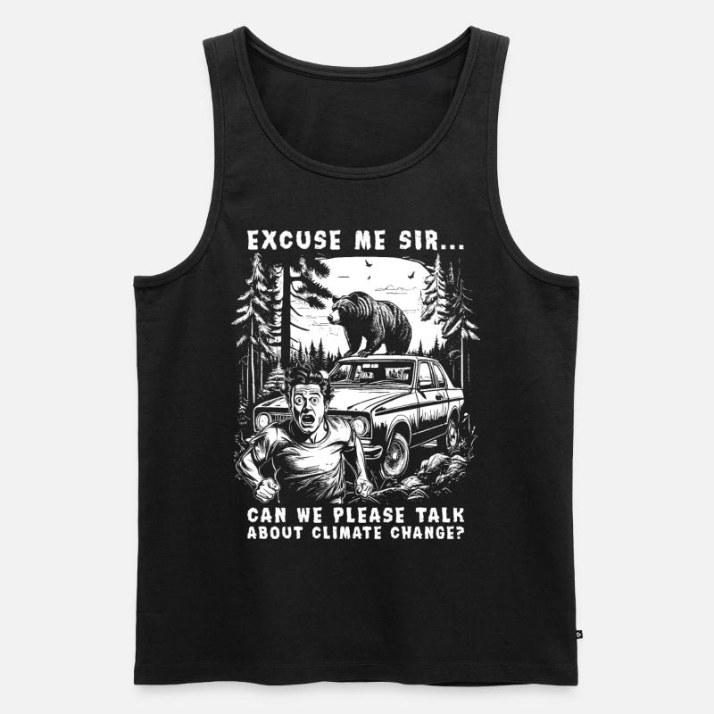 Climate Change Brown Bear - Men's Premium Organic Tank Top - black