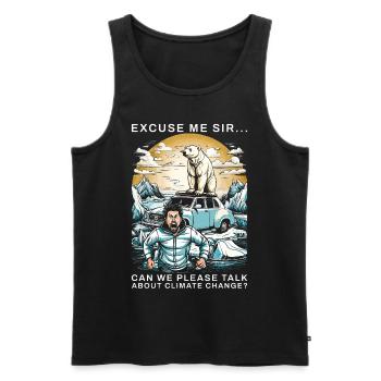 Climate Change Polar Bear - Männer Premium Bio Tank Top - Schwarz - Vorne - AI Model Male 178 light (178cm)