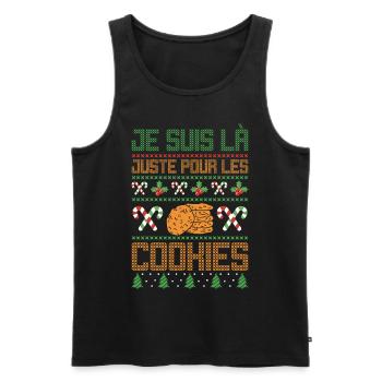 Noel Je Suis Là Juste Pour Les Cookies Noël Femme - Débardeur bio Premium Homme - noir - Devant - Michal (187cm)