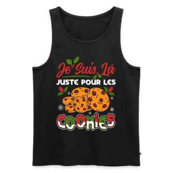 Noel Je Suis Là Juste Pour Les Cookies Noël Femme - Débardeur bio Premium Homme - noir - Devant - Michal (187cm)