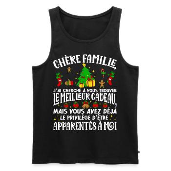 Noël Chère Famille Drôle Femmes Hommes - Débardeur bio Premium Homme - noir - Devant - Michal (187cm)