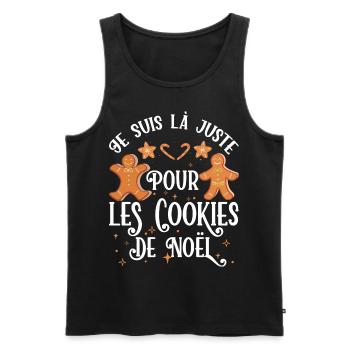 Noël Je Suis Là Juste Pour Les Cookies De Noel - Débardeur bio Premium Homme - noir - Devant - Michal (187cm)