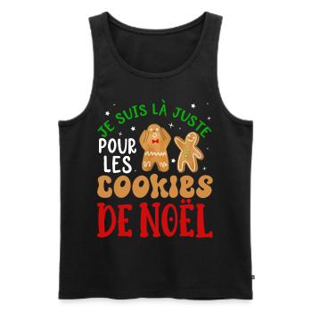 Noël Je Suis Là Juste Pour Les Cookies De Noel - Débardeur bio Premium Homme - noir - Devant - Michal (187cm)