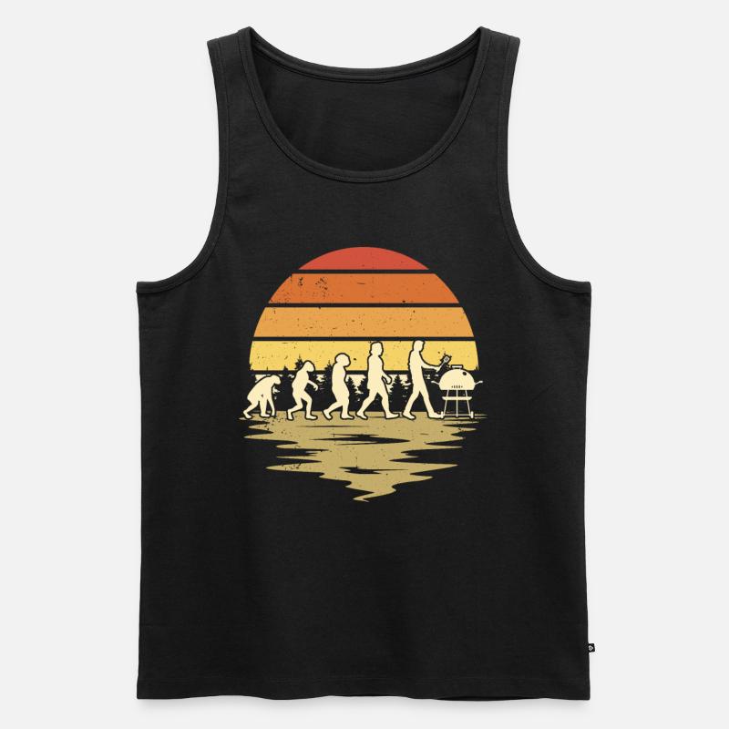 Grill Evolution Bratwurst Grillen - Männer Premium Bio Tank Top - Schwarz