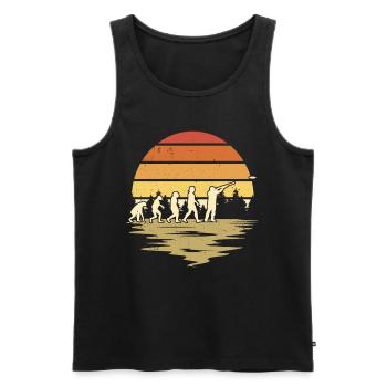 Clay Pigeon Shooting Evolution - Men's Premium Organic Tank Top - black - Front - Michal (187cm)