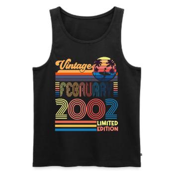 Anniversary February 2002. Gift February 2002. - Men's Premium Organic Tank Top - black - Front - Michal (187cm)