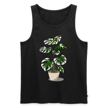 Variegated Monstera - Men's Premium Organic Tank Top - black - Front - AI Model Male 178 light (178cm)