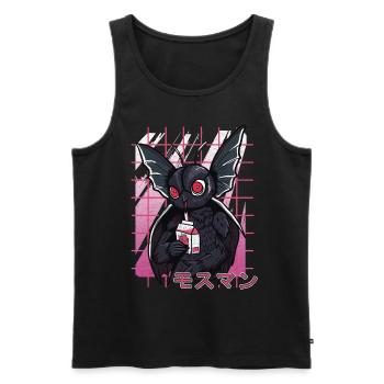 Milkshake à la fraise Mothman Kawaii - Débardeur bio Premium Homme - noir - Devant - Michal (187cm)