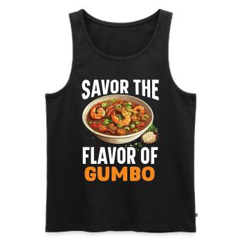 Gumbo Lovers Foodie Louisiane Manger Cuisine Cajun - Débardeur bio Premium Homme - noir - Devant - Michal (187cm)