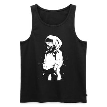 Le cool Cyberpunk Style Anime Boy Otaku de Shibuya - Débardeur bio Premium Homme - noir - Devant - Michal (187cm)