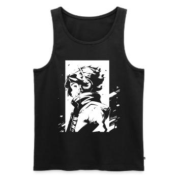 Le cool Cyberpunk Style Anime Boy Otaku de Shibuya - Débardeur bio Premium Homme - noir - Devant - Michal (187cm)