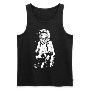 Le cool Cyberpunk Style Anime Boy Otaku de Shibuya - Débardeur bio Premium Homme - noir - Devant - Michal (187cm)