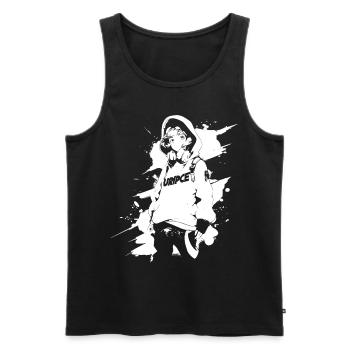 Le cool Cyberpunk Style Anime Boy Otaku de Shibuya - Débardeur bio Premium Homme - noir - Devant - Michal (187cm)