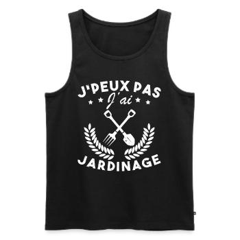 Je Peux Pas J ai Jardinage - Débardeur bio Premium Homme - noir - Devant - Michal (187cm)