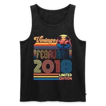 Anniversary February 2018. Gift February 2018. - Men's Premium Organic Tank Top - black - Front - Michal (187cm)