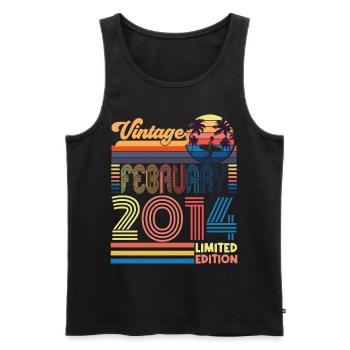 Anniversary February 2014. Gift February 2014. - Men's Premium Organic Tank Top - black - Front - Michal (187cm)