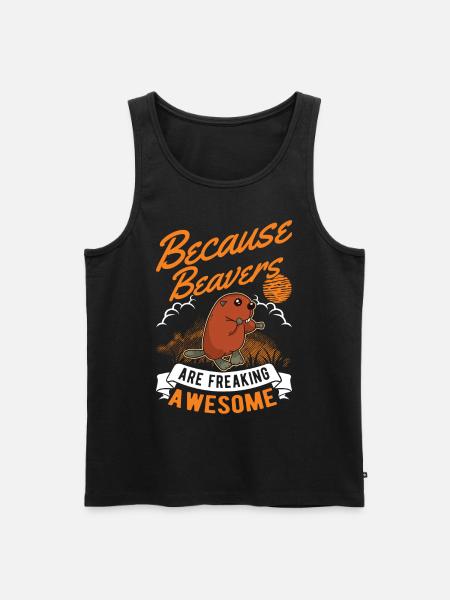Biber Geschenk Biberdamm - Männer Premium Bio Tank Top - Schwarz