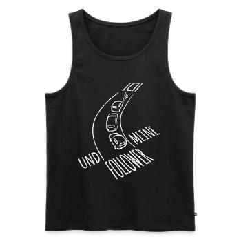 Ich und meine Follower - Fahrradweg - Fahrrad - Männer Premium Bio Tank Top - Schwarz - Vorne - AI Model Male 178 light (178cm)