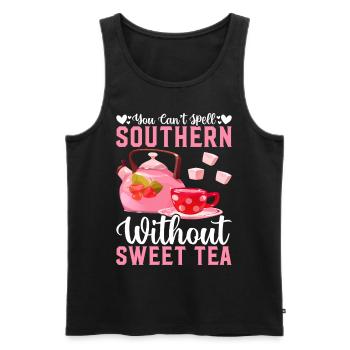 Southern Girl Tea Lover Country - Men's Premium Organic Tank Top - black - Front - Michal (187cm)