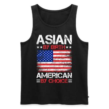 Asiatisch-amerikanische US-Flagge - Männer Premium Bio Tank Top - Schwarz - Vorne - AI Model Male 178 light (178cm)