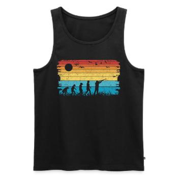 Clay Pigeon Shooting Evolution - Men's Premium Organic Tank Top - black - Front - Michal (187cm)