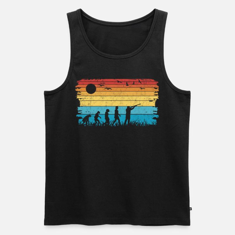 Clay Pigeon Shooting Evolution - Men's Premium Organic Tank Top - black