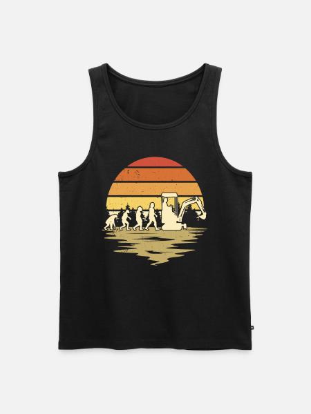 Bagger Evolution Baggerführer Baggerfahrer - Männer Premium Bio Tank Top - Schwarz