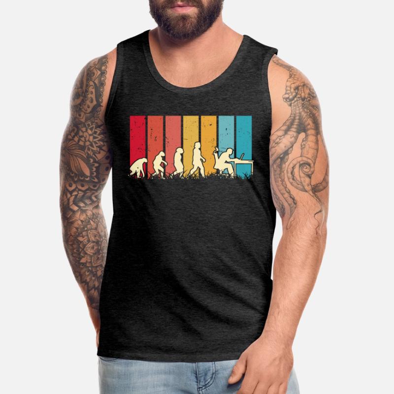 Computer Scientist Evolution Programmer Nerd Men's Premium Organic Tank Top