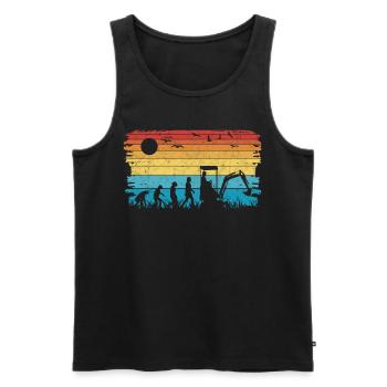 Bagger Evolution Baggerführer Baggerfahrer - Männer Premium Bio Tank Top - Schwarz - Vorne - AI Model Male 178 light (178cm)