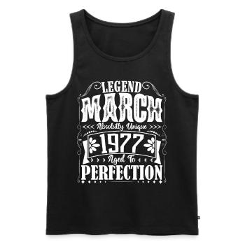 March 1977. March 1977 Birthday Gift. March. - Men's Premium Organic Tank Top - black - Front - Michal (187cm)