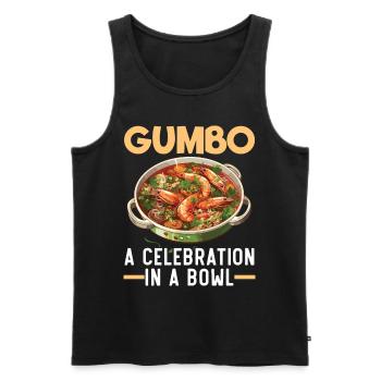 Gumbo Lovers Foodie Louisiane Manger Cuisine Cajun - Débardeur bio Premium Homme - noir - Devant - Michal (187cm)