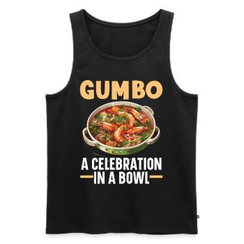 Gumbo Lovers Foodie Louisiane Manger Cuisine Cajun - Débardeur bio Premium Homme - noir - Devant - Michal (187cm)