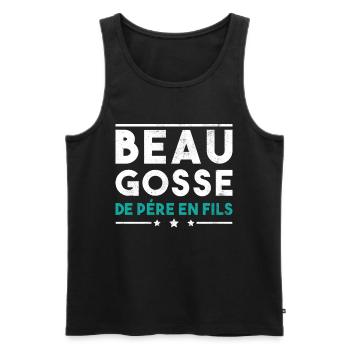 Beau Gosse De Père En Fils - Débardeur bio Premium Homme - noir - Devant - Michal (187cm)