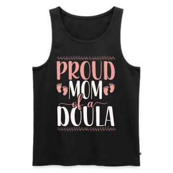 Doula Travailleuse à la naissance Maman Fière Maman - Débardeur bio Premium Homme - noir - Devant - Michal (187cm)