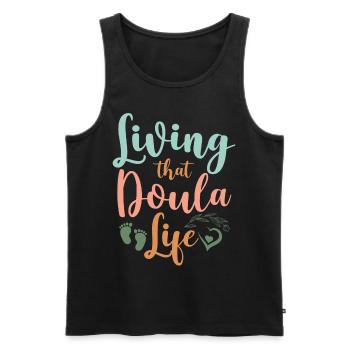 Doula Birth Worker Living That - Männer Premium Bio Tank Top - Schwarz - Vorne - Michal (187cm)