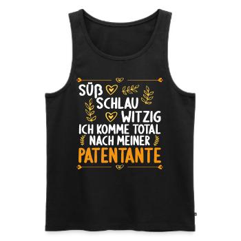 Ich komme total nach meiner Patentante Patenkind - Männer Premium Bio Tank Top - Schwarz - Vorne - Michal (187cm)