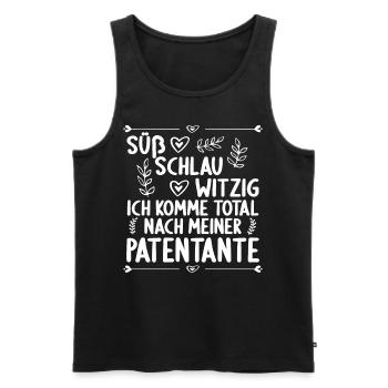 Ich komme total nach meiner Patentante Patenkind - Männer Premium Bio Tank Top - Schwarz - Vorne - Michal (187cm)