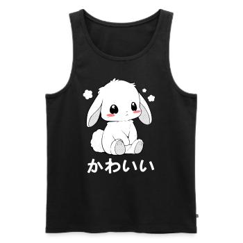 Kawaii Bunny Chibi Animal Japanese Cutesy Style Ae - Männer Premium Bio Tank Top - Schwarz - Vorne - AI Model Male 178 light (178cm)