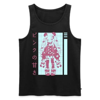 Kawaii Egirl Panda Decora Style Gothic Anime Haraj - Männer Premium Bio Tank Top - Schwarz - Vorne - Michal (187cm)