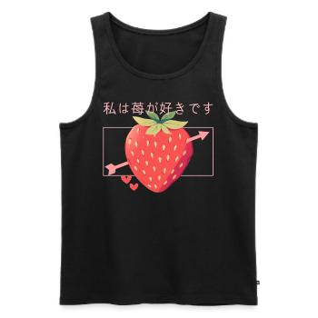 Strawberry Arrow Lovely Cute Fruit Japanese Kawaii - Männer Premium Bio Tank Top - Schwarz - Vorne - AI Model Male 178 light (178cm)