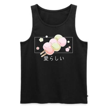 Cute Japanese Dango Pastel Foodie Kawaii Japan Aes - Männer Premium Bio Tank Top - Schwarz - Vorne - AI Model Male 178 light (178cm)