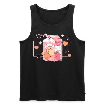 Peach Juice Fruit Drink Japanese Kawaii Aesthetic - Männer Premium Bio Tank Top - Schwarz - Vorne - AI Model Male 178 light (178cm)