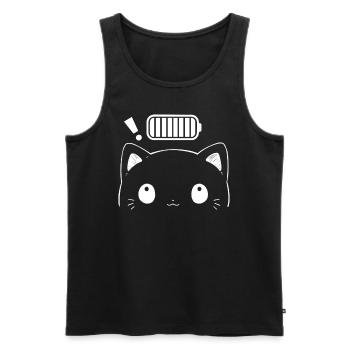 Yume Kawaii Neko Battery Icon Cute Minimalist Aest - Männer Premium Bio Tank Top - Schwarz - Vorne - Michal (187cm)