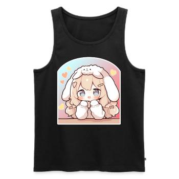 Kawaii Bunny Chibi Girl Sweet Decora Pastel Cute A - Männer Premium Bio Tank Top - Schwarz - Vorne - Michal (187cm)
