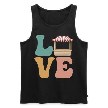 Flohmarkt Garagenverkauf Thrifting - Männer Premium Bio Tank Top - Schwarz - Vorne - Michal (187cm)