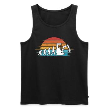 Bagger Evolution Baggerführer Baggerfahrer - Männer Premium Bio Tank Top - Schwarz - Vorne - AI Model Male 178 light (178cm)