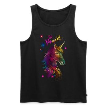 Unicorn Mandala Be Magical - Men's Premium Organic Tank Top - black - Front - AI Model Male 178 light (178cm)