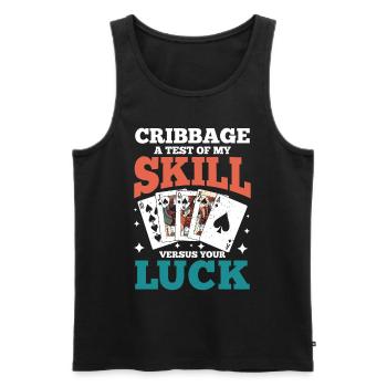 Cribbage A Test Of My Skill Versus Your Luck - Männer Premium Bio Tank Top - Schwarz - Vorne - AI Model Male 178 light (178cm)