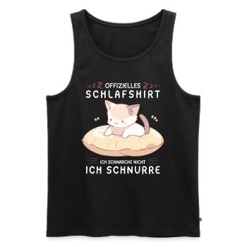 Offizielles Schlafshirt personalisiert mit Katze - Männer Premium Bio Tank Top - Schwarz - Vorne - Michal (187cm)