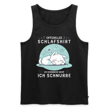 Offizielles Schlafshirt personalisiert mit Katze - Männer Premium Bio Tank Top - Schwarz - Vorne - Michal (187cm)